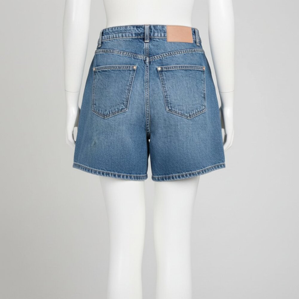 Z1975 Zara Women's Mom High Rise Denim Jean Shorts Light Wash EUR 34 - Picture 4 of 13